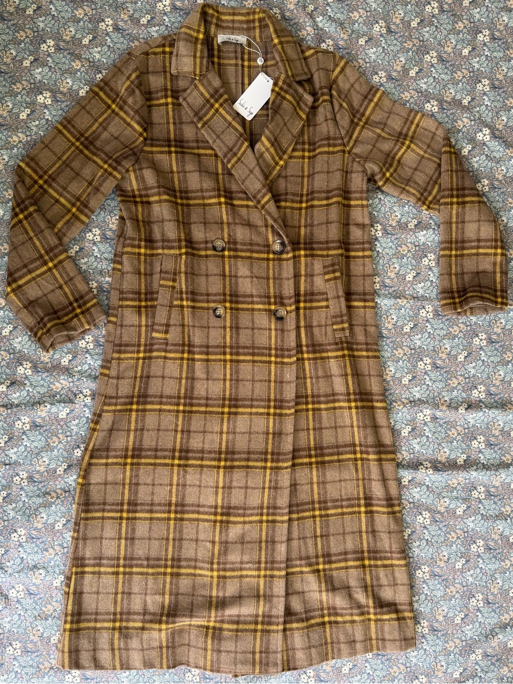 Sadie & Sage Jenny Long Plaid Coat